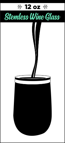 coffee & tea themed stemless wine glasses