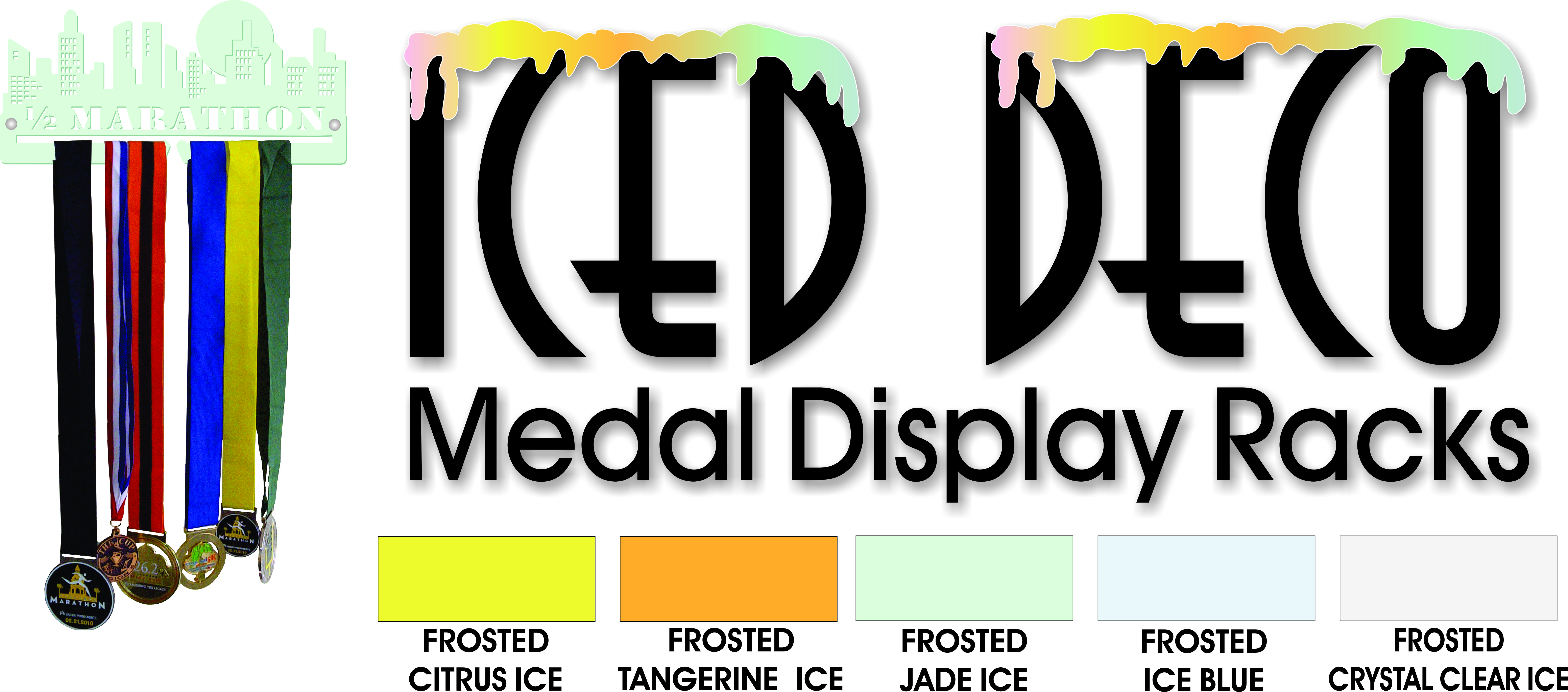 Ideal for Displaying Your Medals OriginDesigned Pink Gymnastics Acrylic Medal Holder Hanger Display 29cm wide