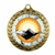 Open Book Knowledge academic award medal with 2-inch full-color insert and antique gold, silver, or copper-tone metal finish