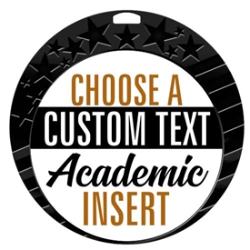 Academic Full Color Custom Text Insert Medal