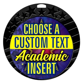 Academic Full Color Custom Text Insert Medal