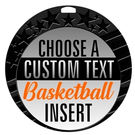 Basketball Full Color Custom Text Insert Medal