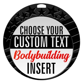 Female Body Building Full Color Custom Text Insert Medal