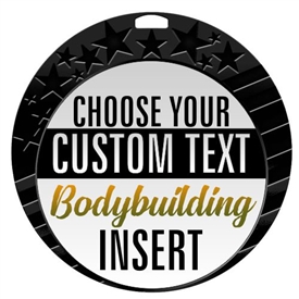 Male Body Building Full Color Custom Text Insert Medal