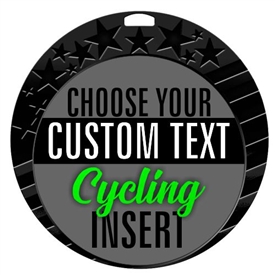Cycling Full Color Custom Text Insert Medal