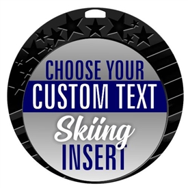 Skiing Full Color Custom Text Insert Medal