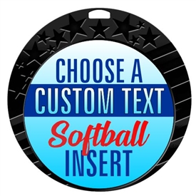 Softball Full Color Custom Text Insert Medal