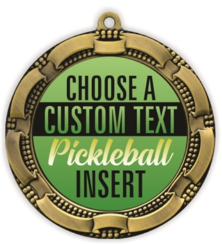 Pickleball Full Color Custom Text Insert Medal