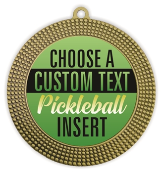 Pickleball Full Color Custom Text Insert Medal