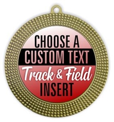 Track and Field Full Color Custom Text Insert Medal