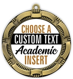 Academic Full Color Custom Text Insert Medal
