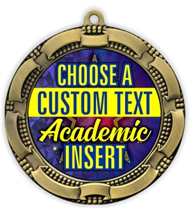Academic Full Color Custom Text Insert Medal