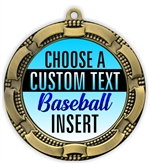 Baseball Full Color Custom Text Insert Medal