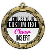 Cheer Full Color Custom Text Insert Medal
