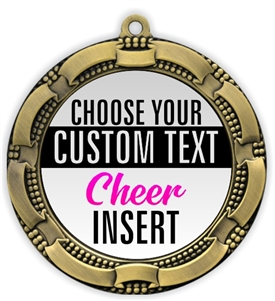 Cheer Full Color Custom Text Insert Medal
