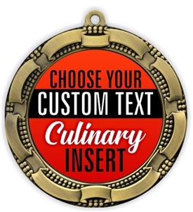 Culinary Full Color Custom Text Insert Medal
