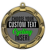 Cycling Full Color Custom Text Insert Medal