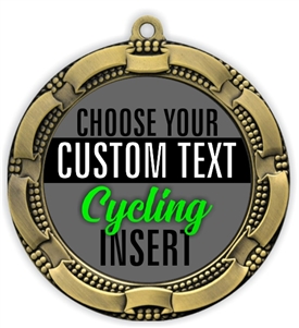 Cycling Full Color Custom Text Insert Medal