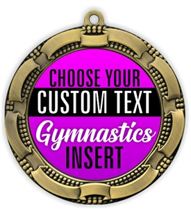 Gymnastics Full Color Custom Text Insert Medal