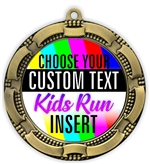 Kids Run Full Color Custom Text Insert Medal