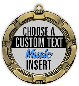 Music Full Color Custom Text Insert Medal