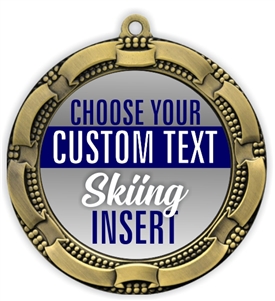 Skiing Full Color Custom Text Insert Medal