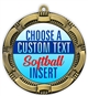 Softball Full Color Custom Text Insert Medal