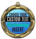 Swimming Full Color Custom Text Insert Medal