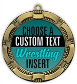 Wrestling Full Color Custom Text Insert Medal