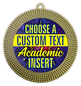 Academic Full Color Custom Text Insert Medal