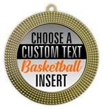 Basketball Full Color Custom Text Insert Medal