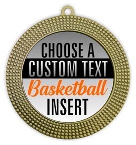 Basketball Full Color Custom Text Insert Medal