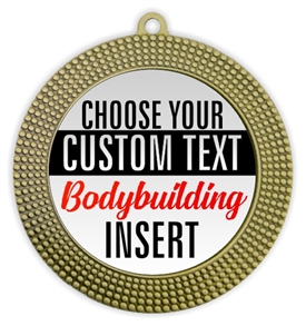Female Body Building Full Color Custom Text Insert Medal