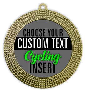 Cycling Full Color Custom Text Insert Medal