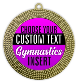 Gymnastics Full Color Custom Text Insert Medal
