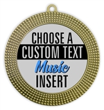 Music Full Color Custom Text Insert Medal