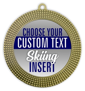 Skiing Full Color Custom Text Insert Medal