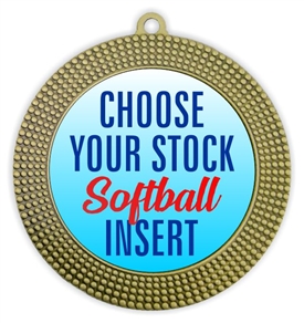 Softball Full Color Insert Medal
