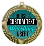 Wrestling Full Color Custom Text Insert Medal