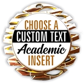 Academic Full Color Custom Text Insert Medal