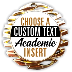 Academic Full Color Custom Text Insert Medal
