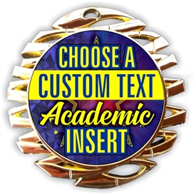 Academic Full Color Custom Text Insert Medal