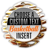 Basketball Full Color Custom Text Insert Medal