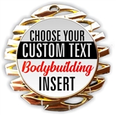 Female Body Building Full Color Custom Text Insert Medal