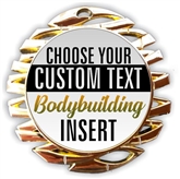 Male Body Building Full Color Custom Text Insert Medal
