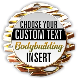 Male Body Building Full Color Custom Text Insert Medal