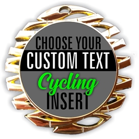 Cycling Full Color Custom Text Insert Medal