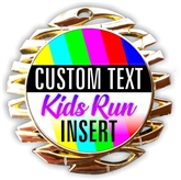 Kids Run Full Color Custom Text Insert Medal