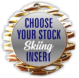 Skiing Full Color Insert Medal