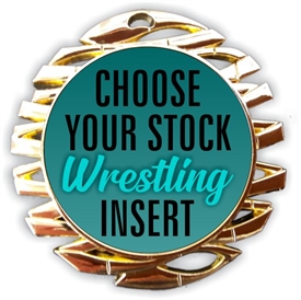 Wrestling Full Color Insert Medal